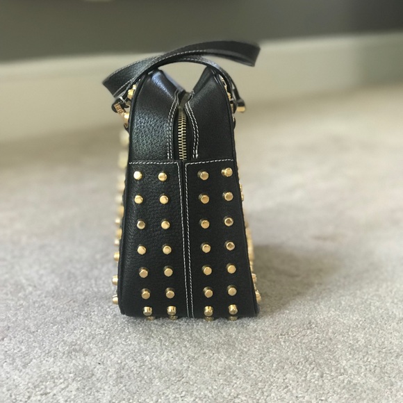 Fendi Studded Black Wicker Baguette - Picture 2 of 7